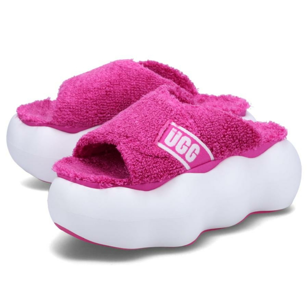 Size 12 Womens UGG Pink Terry Platform Sugarcloud Slide Sandals Shoes Sandals